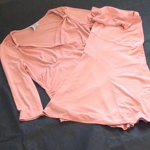2 mauve top and skirt set